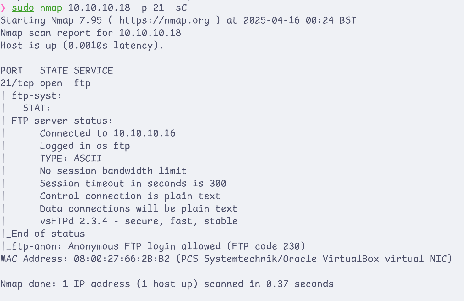 Nmap TCP connect scan